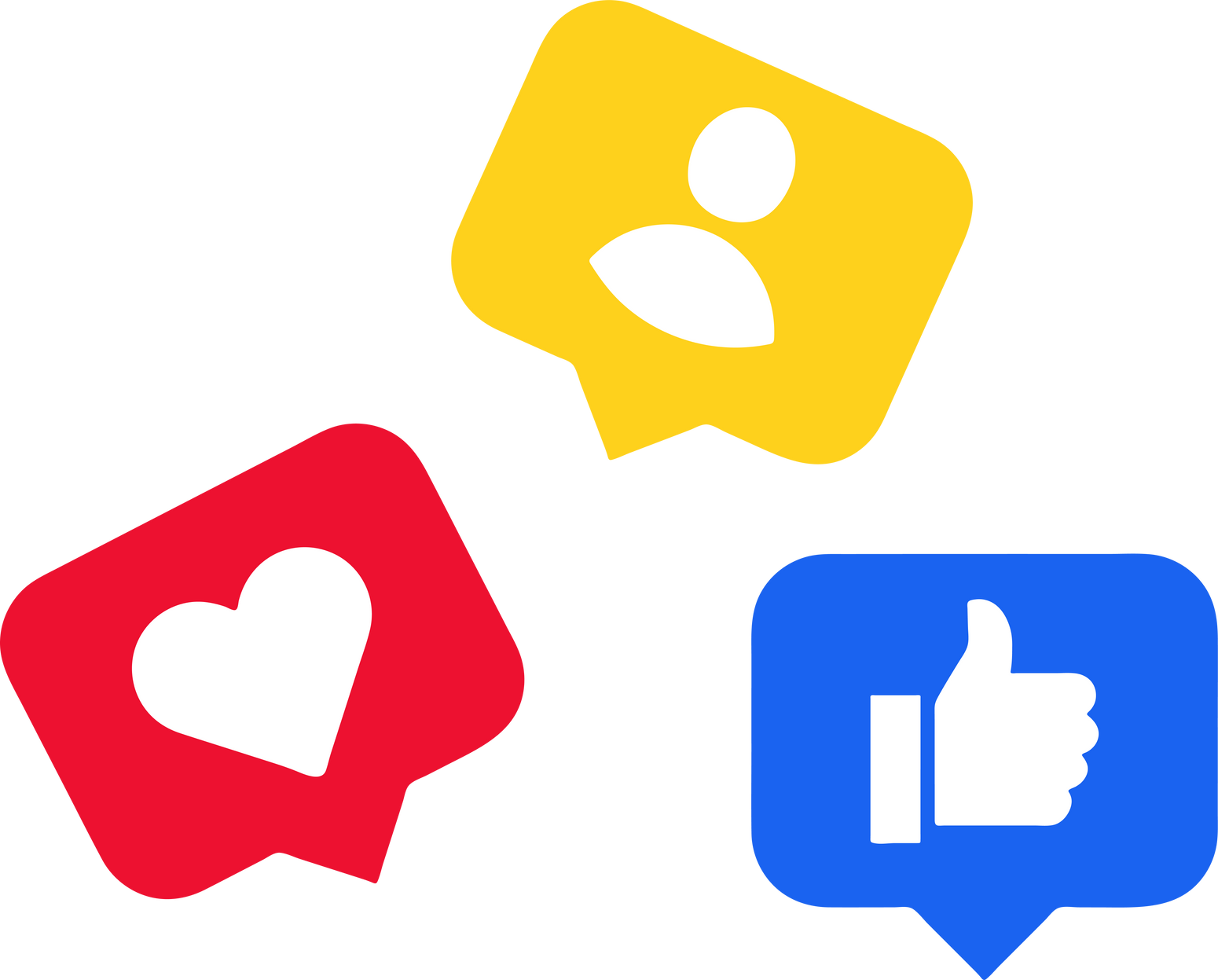 Friend, love and like social media notifications